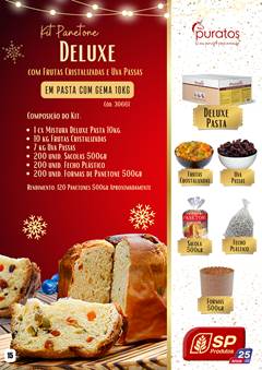 KIT PANETONE DELUXE PASTA C/FRUTA E UVA