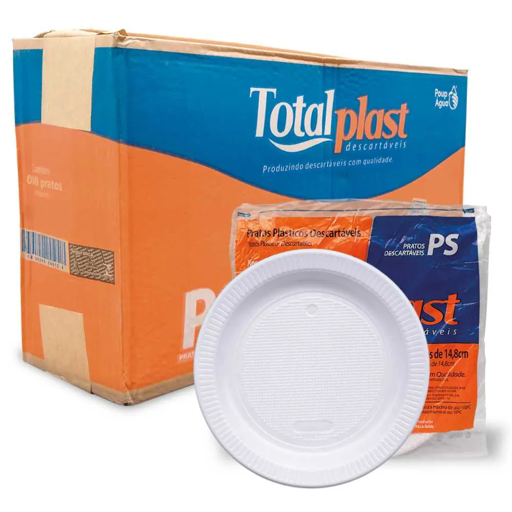PRATO PLAST 15CM BR CX10X100UN TOTALPLAS